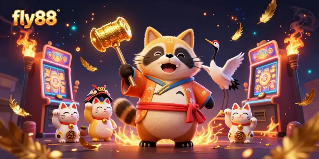 Experience the excitement of fly88 with vibrant slot scenes and fortune cats!
