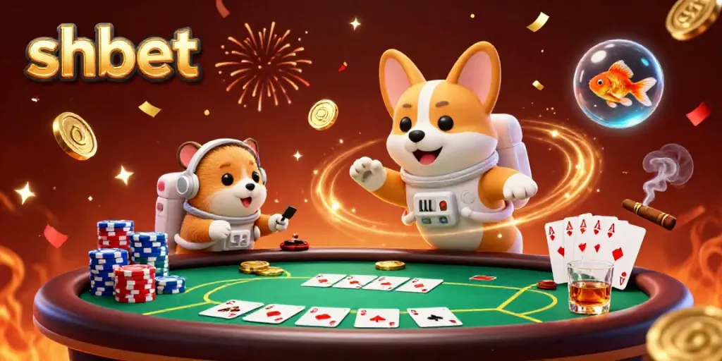 shbet interactive casino scene with an astronaut corgi and engaging elements.