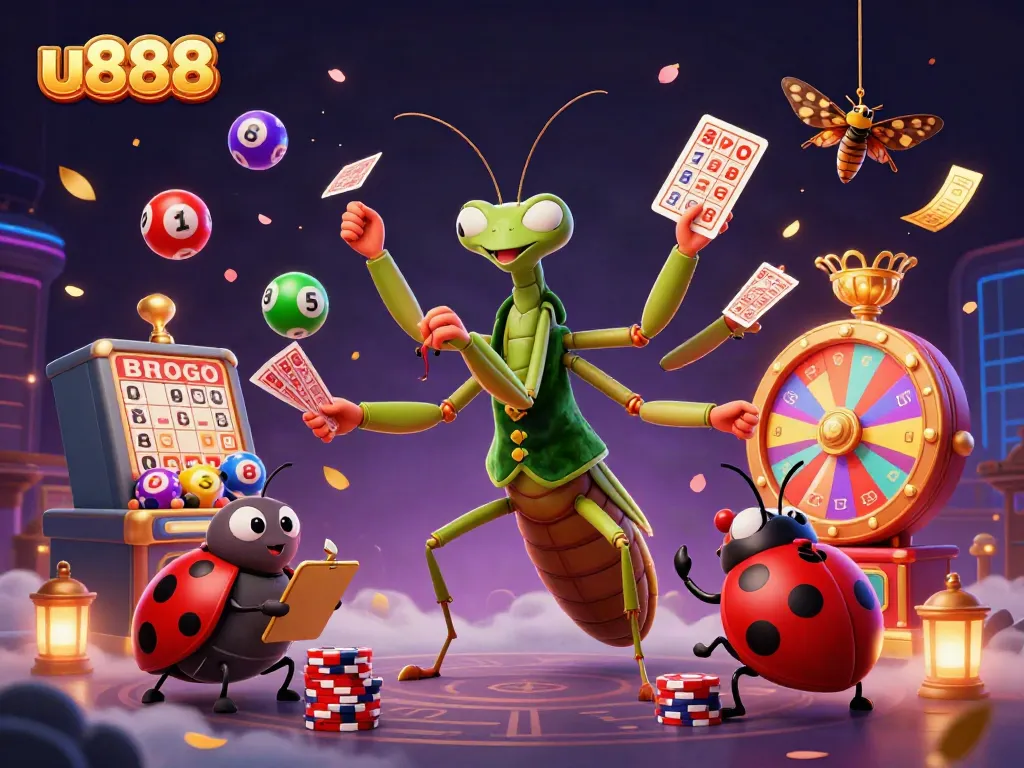 Experience thrilling gameplay at u888 with a vibrant casino scene featuring jackpots, lottery, and fun!