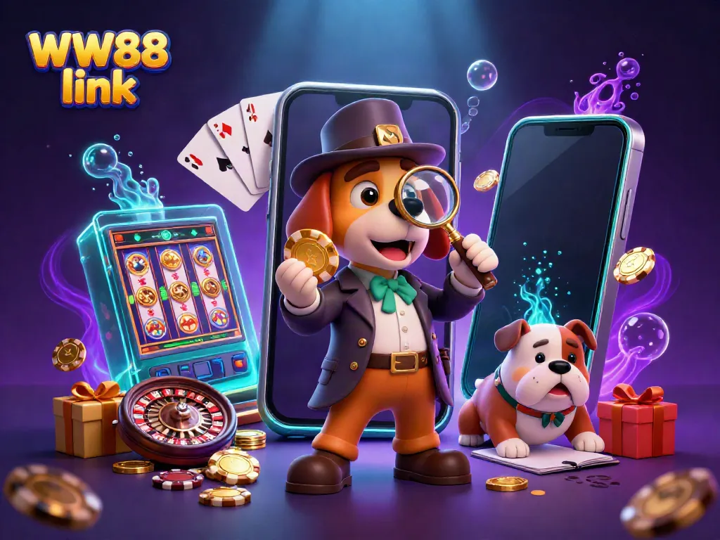 Engage with the WW88 link as a detective uncovers treasure clues among thrilling casino elements.